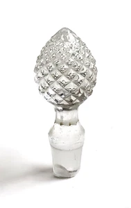 Klarglas Rautenmuster Flaschenverschluss, 3” L, Schaftdeckel 5/8” Durchmesser - Bild 1 von 3