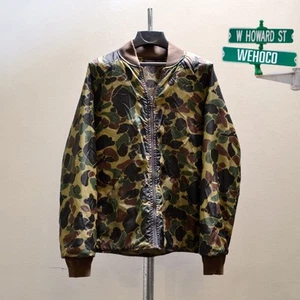 Vtg Frog Skin Camouflage Insulated Reversible Full Zip Jacket Mens Size Large - Picture 1 of 13
