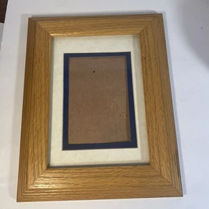 Bilderrahmen 5x7 Eiche Collection doppelt abgeschrägt matt Glas Aufhänger - Bild 1 von 6