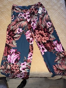 Pantalones Soft Surroundings M Multicolor Floral Hibisco Hawaiano Tropical Nuevos con Etiquetas FF793 - Imagen 1 de 5