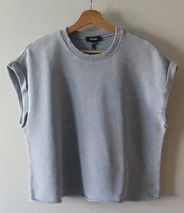 ME+EM - Top sweat Washed Box Sweatshirt coton bleu indigo taille 10 UK = 38 EU - Imagen 1 de 13