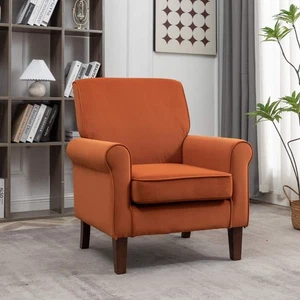 Arcane Orange Fabric Armchair - Picture 1 of 5