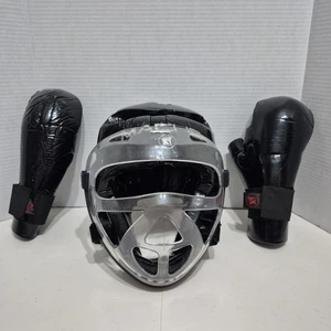 Guantes Casco Macho Sparring Gear Negro Adulto L Protector Facial Artes Marciales Spar - Imagen 1 de 14