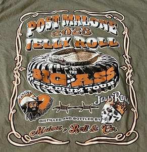 Post Malone and Jelly Roll Tour Music Big Ass Stadium Tour 2025 XL T-Shirt - Picture 1 of 8