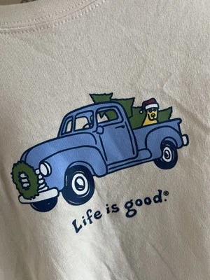 Nueva Camisa Life Is Good Para Hombre Talla L Camión Amarillo Perro Manga Larga Camisa De Colección Foto 1 de 4