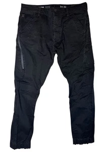 G Star Raw Citishield 3D Cargo Slim Tapered Pants Cuff Adjuster Black Mens 34x32 - Picture 1 of 17