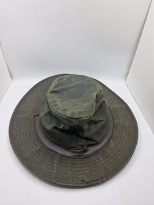 Barbour D592 Stockman Hut Wachs grün Fedora Stil Krempe Größe Medium - Bild 1 von 6