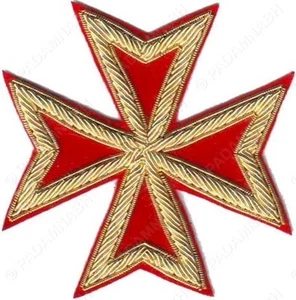 ST. JOHN ORDER MALTA KNIGHTS MALTESE CROSS HAND EMBROIDERED (ME-005) - Picture 1 of 1