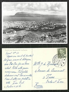 Faroe Islands Torshavn rppc Havnina fra Vardanum Jacobsen stamp 1953 - Picture 1 of 3