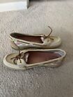 Ladies Sperry Boat Shoes Natural And Pink 7.5M