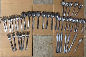 Vintage MCM Classic Stainless Flatware by Present 41 Assorted Pieces Japan - Picture 1 of 4