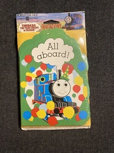 New Thomas the Tank Engine Birthday Invitations 8 Cards Envelope 1992 All Aboard - Picture 1 of 3