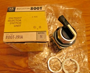NEW ALLEN BRADLEY 800T-J91A SELECTOR SWITCH SER. N, 800T-J91 - Picture 1 of 3