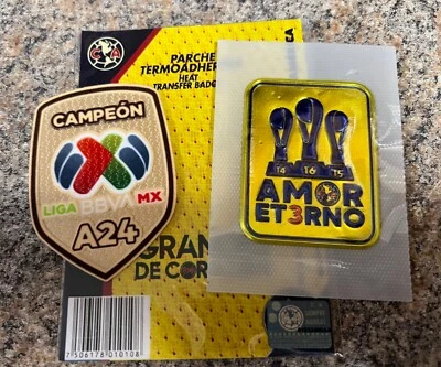 Club America Champion Patch A24 Parche Campeón Y TRICAMPEÓN liga mx VISITA