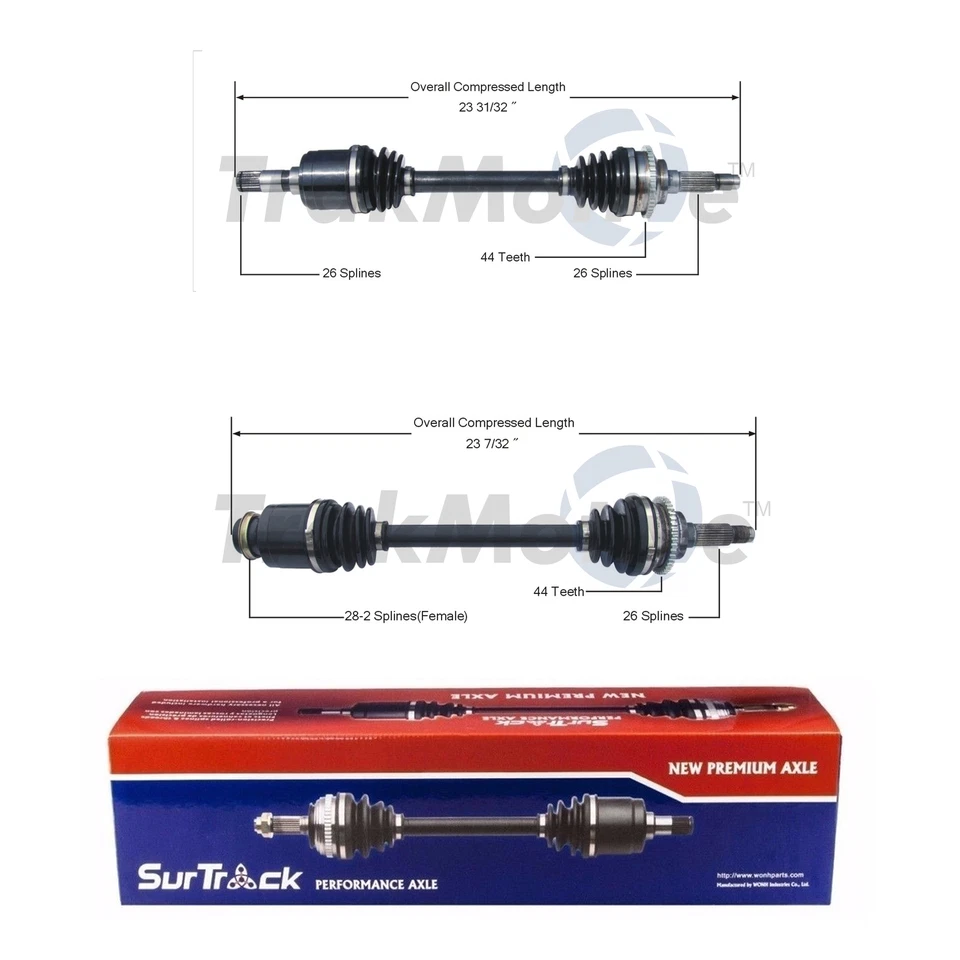 SurTrack Pair Set of 2 Front CV Axle Shafts For Mazda Protege5 Automatic Trans - Imagem 1 de 1
