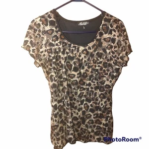 Absolutely Famous Top Blouse Size Large Brown Multicolor - Picture 1 of 3