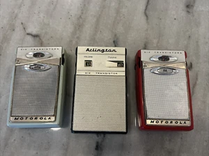 VINTAGE LOT SIX TRANSISTORS HANDHELD AM RADIOS MOTOROLA X11R X11B HTF ARLINGTON - Picture 1 of 9