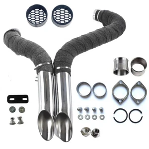 2" LAF Exhaust Pipes w/ Torque Cone&Baffle for Harley Sportster Chrome Wrapped - Picture 1 of 12
