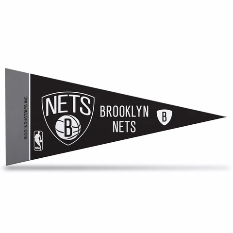 Brooklyn Nets Mini Pennants, 4" x 9" - Licensed by Rico - Made In USA Cover