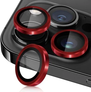 Protector de lente de cámara de vidrio templado con anillo de metal para iPhone 16 Pro Max al por mayor - Imagen 1 de 16