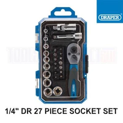 Draper 1/4" Sq. Dr. 27 Piece Socket Set & Bit Set 04778 - Image 1 of 2