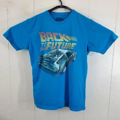 Camisa Regreso al Futuro Para Hombre Grande Azul Cuello Redondo Manga Corta Gráfico Elástico Foto 1 de 4