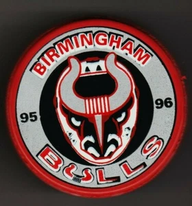 Birmingham Bulls 1995 Happy Holidays Santa Gift Deer Tree Bull ECHL Red Lin Puck - Picture 1 of 2