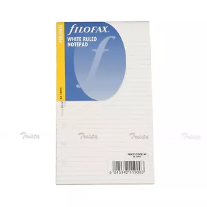 Filofax Personal Size Organiser White Ruled Notepad Refill Insert - 132210 Gift - Picture 1 of 3