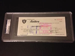 Estuche Al Davis Raiders HOF Check Firmado Auto PSA/ADN ENCAPSULADO 12x5.5 - Imagen 1 de 3