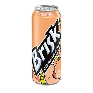 12 Cans of Brisk Peach Flavor Iced Tea 710mL Each - Picture 1 of 4