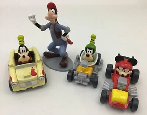Disney Mickey Mouse Roadster Racer Diecast Mickey + Goofy Figure 4 Pcs - Picture 1 of 12