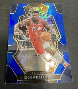 2022-23 Panini Select Premier Level Blue Prizm #124 Zion Williamson Pelicans