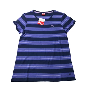 NUEVA Camiseta Larga Puma Para Mujer Azul-Violeta Tormenta Rayas Reino Unido 8 EUR 36 XS Logo - Imagen 1 de 10