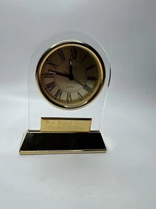 DANBURY Mantel Clock Quartz Gold & Acrylic "Best Friends Until The End of Time" - Picture 1 of 5