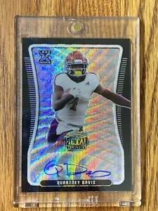 2020 QUARTNEY DAVIS LEAF METAL DRAFT ROOKIE AUTO BLACK WAVE VIKINGS 3/7 RARE 🔥 - Picture 1 of 3