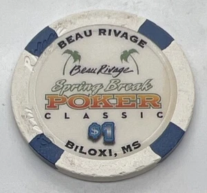 Beau Rivage $1 Casino Chip Biloxi MS Mississippi Spring Break Poker Clásico 2011 - Imagen 1 de 4