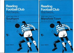 Reading 1969/70 Division 3 Selection of Home League Programmes from menu - Picture 1 of 3
