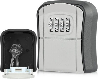 HEAVY DUTY METAL KEY SAFE BOX WALL MOUNTED | 4 DIGIT COMBINATION LOCK | OUTDOOR - Image 1 of 4