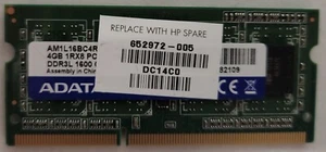 ADATA 4GB DDR3L 1600 CL11 Laptop Memory | AM1L16BC4R1-B1PS PC3L-12800S-11 - Picture 1 of 2