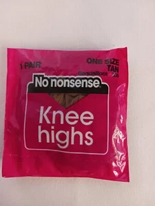 Vintage NO NONSENSE KNEE HIGHS Pantyhose One Size TAN One Pair Nylon TAN - Picture 1 of 3