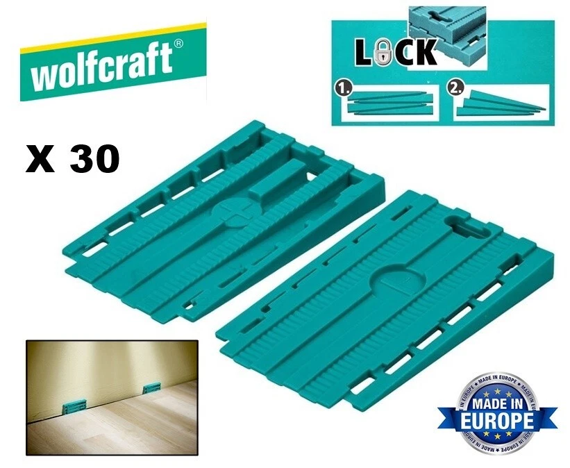 SET DI 30 CUNEI O DISTANZIATORI SOVRAPPONIBILI UNIV. DOPPIA FUNZIONE "WOLFCRAFT" - Immagine 1 di 4