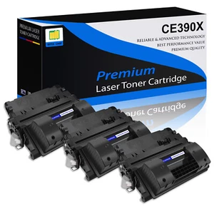 3PK Black CE390X 90X Toner Cartridge HP LaserJet M4555f M4555fskm M4555h M603dn - Photo 1/24