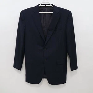 Ermenegildo Zegna Blazer Jacket Trofeo Mens US 44R IT 54R Wool Navy Blue Striped - Picture 1 of 12