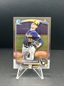 2025 Bowman 1st Chrome Prospect #BCP-136 Josh Knoth - Milwaukee Brewers - Picture 1 of 2