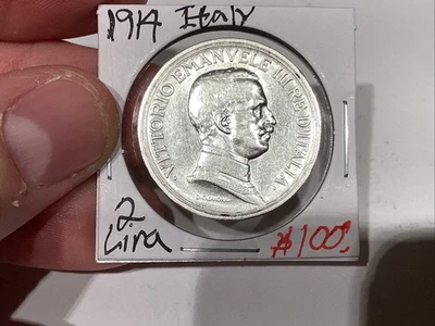 Italy 1914 2 Lire AU+ Nice - Image 1 of 4