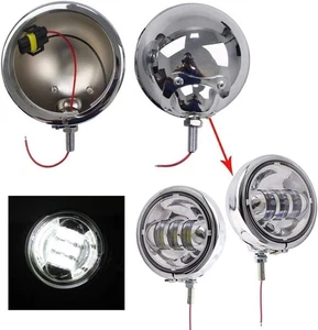 4.5" LED Auxiliary Spot Passing W/ Housing Bucket Fog Light Lamp For Harley Bike - Picture 1 of 12