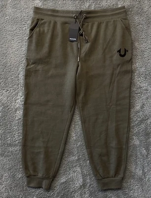 Pantalones deportivos True Religion para hombre metálicos herradura verde oliva talla XXL NUEVOS Foto 1 de 4