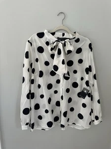 Blusa Eloquii Lazo Frontal Lunares 18 Secretaria Retro Pinup Carrera Femenina - Imagen 1 de 9