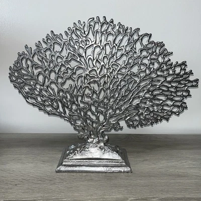 Aluminum Metal Coral Decorative Sculpture Home Statue 19.5"x15.5"x5" HC1LJ - Image 1 of 4