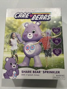 Care Bears XL Inflatable Purple Share Bear Sprinkler 3 Splash Zones Easy Setup - Picture 1 of 18